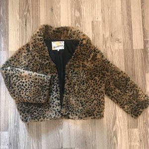 Cheetah Crop Fur Coat